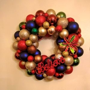 Handmade bulb wreath.